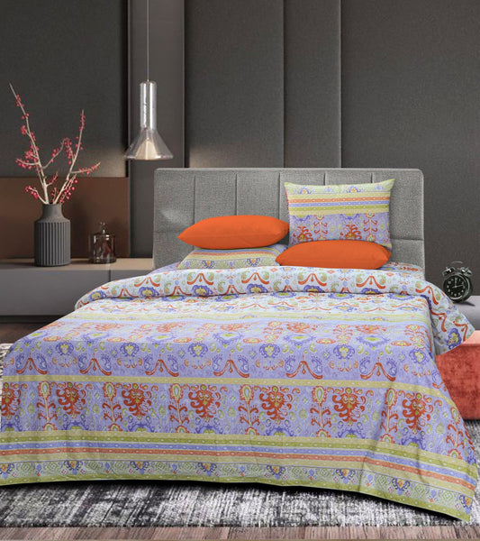 Pure Cotton Bed Sheet Set - Abstract Paisley