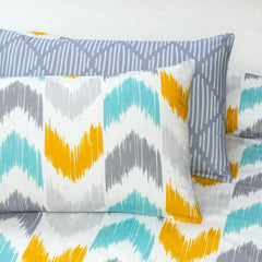 6 PCs Reversible Cotton Duvet Cover Set - Vibrance
