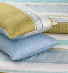 4 Pillows Digital Cotton Sateen Bed Sheet - Green Shades