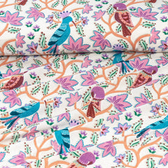 6 PCs Reversible Cotton Duvet Cover Set - Foliate