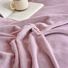 Reversible Velvet Duvet Cover With Velvet Sheet - Lilac and Grey