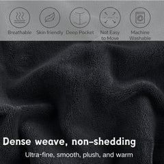 MILKY VELVET FITTED BEDSHEET - BLACK