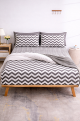 ZigZag Chevron Fitted Sheet Set - Grey
