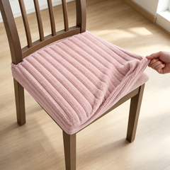 Premium Ultrasoft Faux Fur Striped Dining Seat Cover