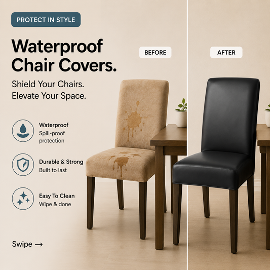 Faux Leather Waterproof Dining Chair Covers.
