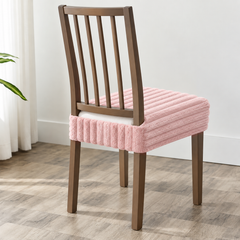 Premium Ultrasoft Faux Fur Striped Dining Seat Cover