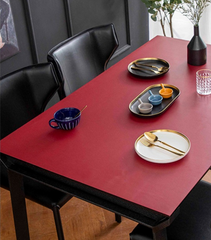 AntiSlip Waterproof Synthetic Leather Table Top Sheet - Red