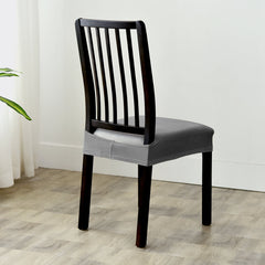 Stretchable Velvet Dining Seat Covers - Grey