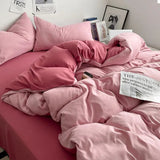 Pure Cotton Reversible Duvet Cover Set - Dark & Light Pink