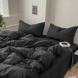 Pure Cotton Reversible Duvet Cover Set - Baby Pink & Black