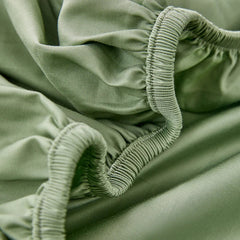 400 Thread Count Cotton Sateen Fitted Sheet - Pista Green