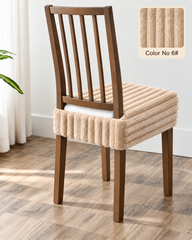 Premium Ultrasoft Faux Fur Striped Dining Seat Cover