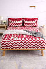 ZigZag Chevron Fitted Sheet Set - Red