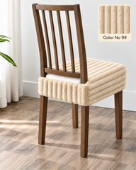 Premium Ultrasoft Faux Fur Striped Dining Seat Cover
