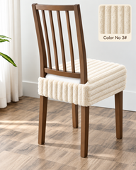 Premium Ultrasoft Faux Fur Striped Dining Seat Cover