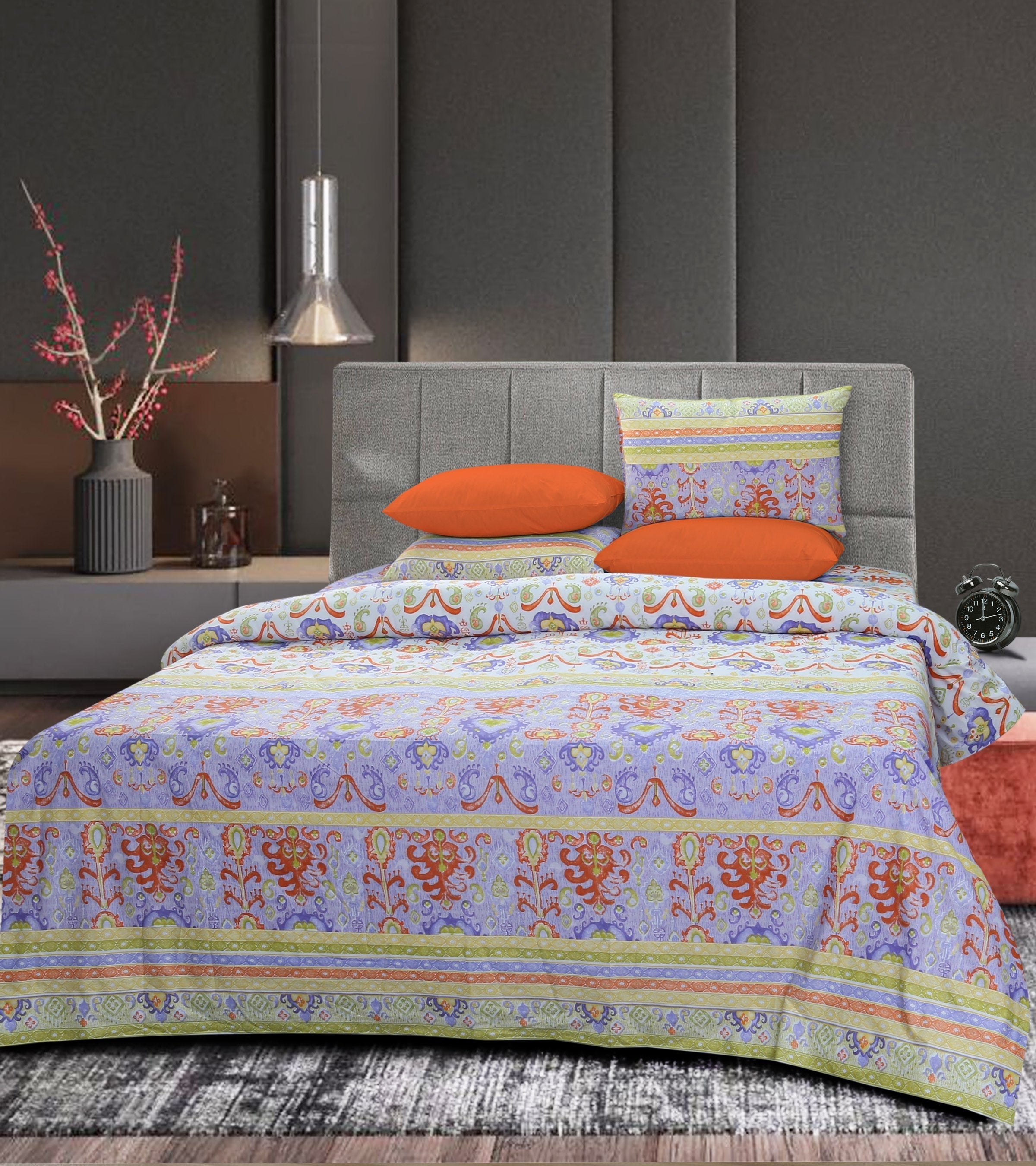 Pure Cotton Bed Sheet Set - Abstract Paisley