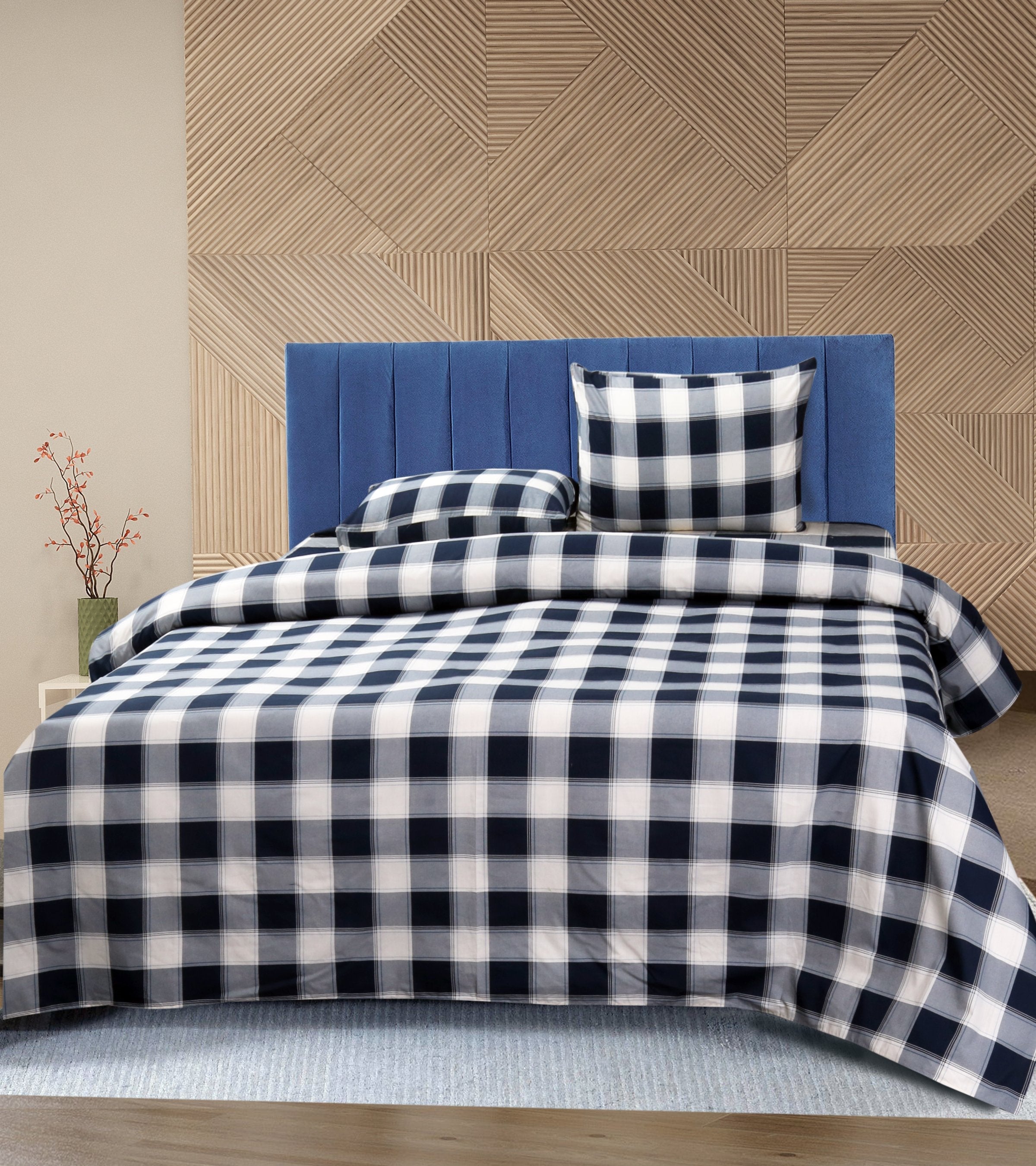 Pure Cotton Bed Sheet Set - Checks