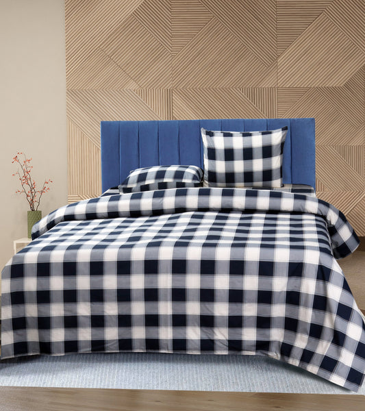 Pure Cotton Bed Sheet Set - Checks