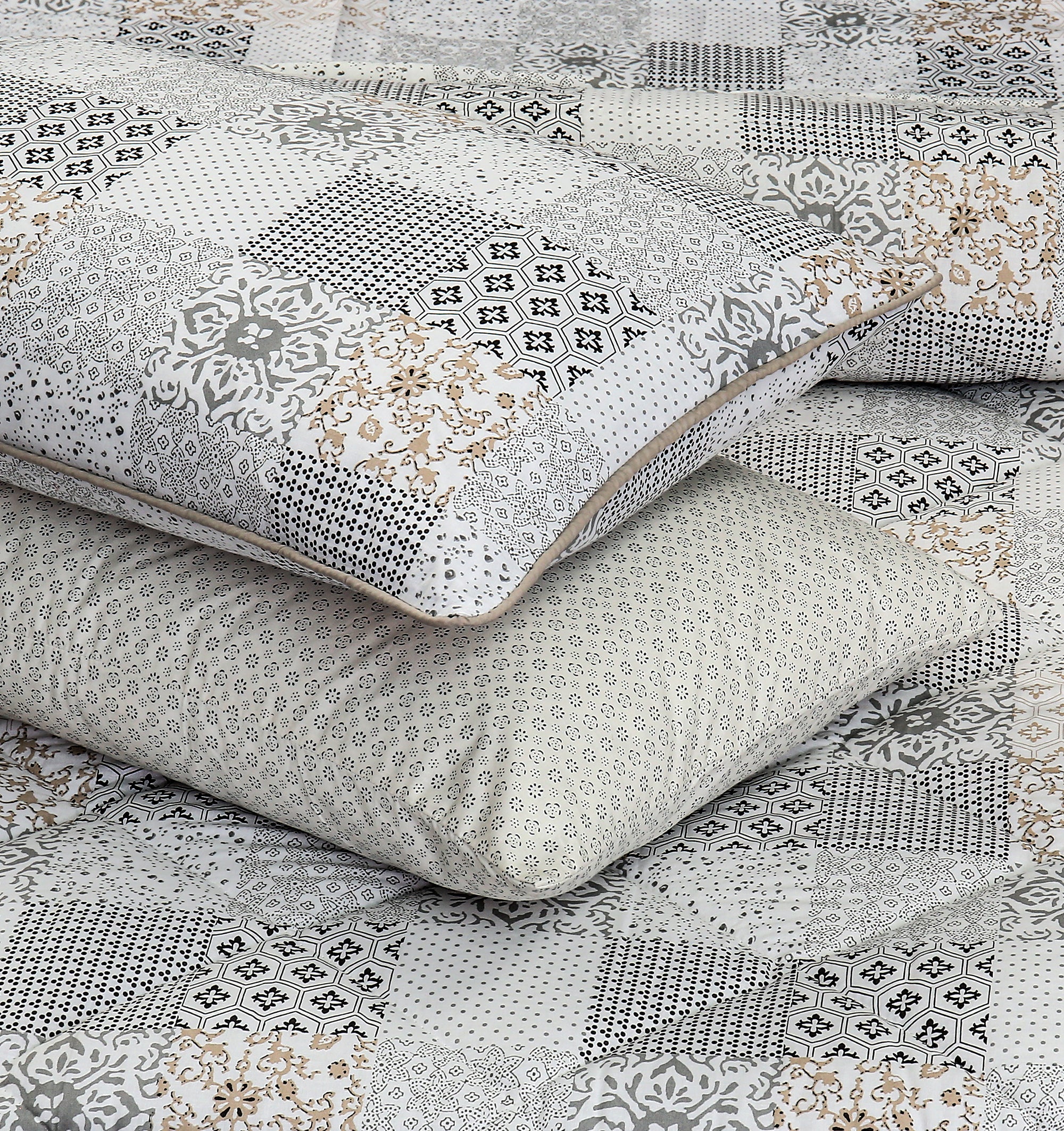 Pure Cotton Fitted Sheet Set - Sandstone Tiles