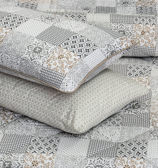 Pure Cotton Fitted Sheet Set - Sandstone Tiles