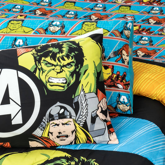 4-Piece Kids Cartoon Character Printed Bedspread Set - The Avengers