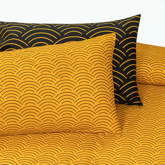 Pure Cotton Fitted Sheet Set - Orion Yellow
