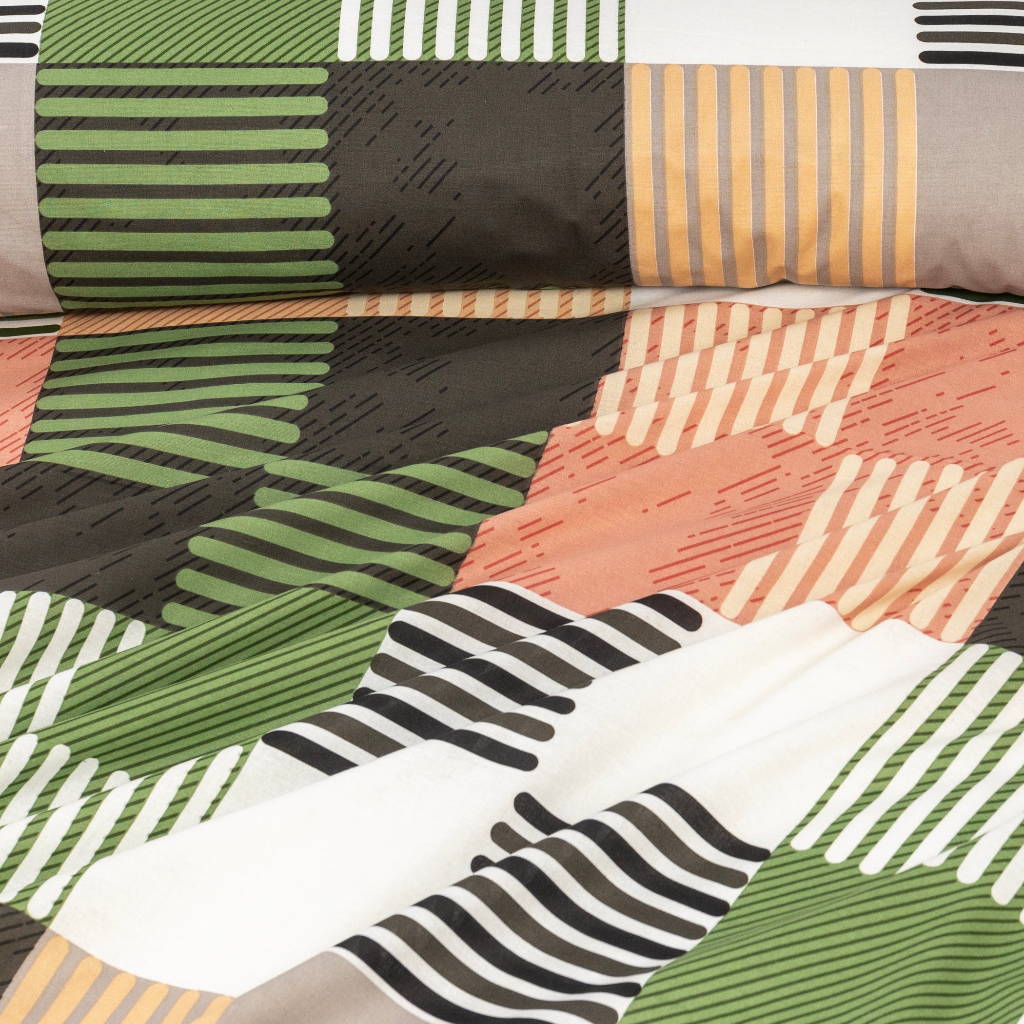Pure Cotton Bed Sheet Set - Blocks