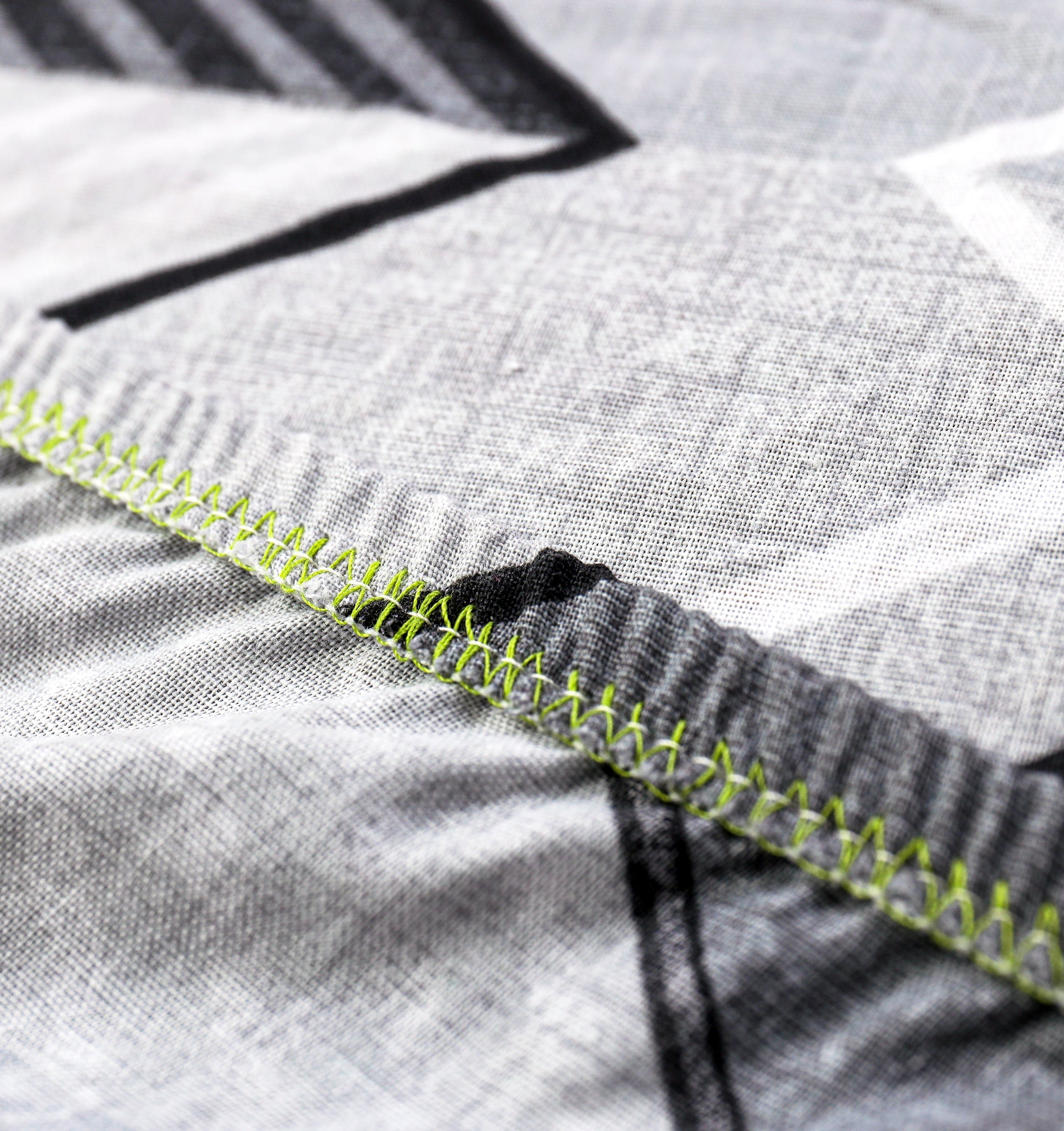 Pure Cotton Fitted Sheet Set - Chevron Grey