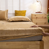 Milky Velvet Fitted Bedsheet - Camel Brown