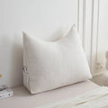 Sherpa Triangle Wedge Pillow Back Rest Lumbar Cushion - White