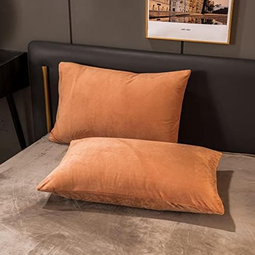 Reversible Velvet Duvet Cover - Rust & Dark Brown