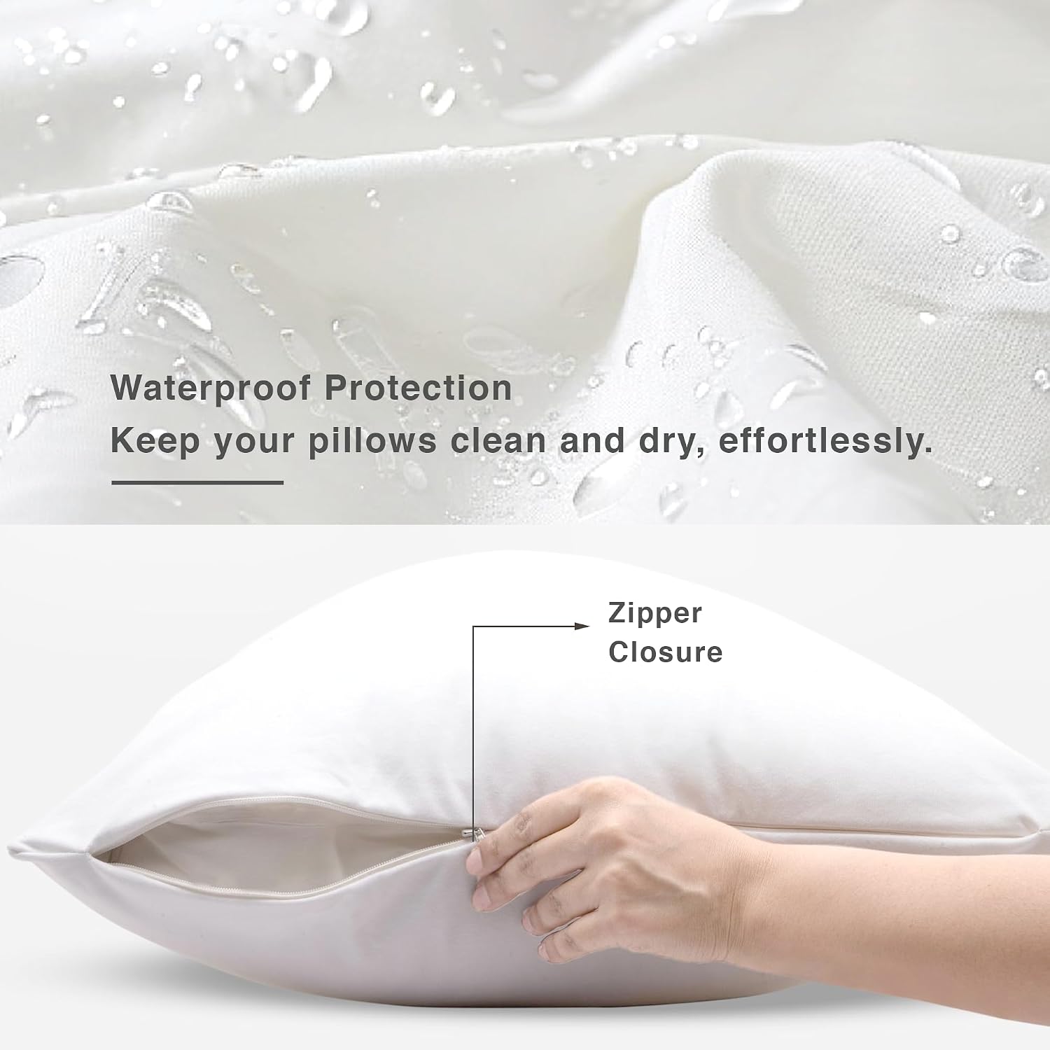 Premium Waterproof Cotton Pillow Protector With Zipper