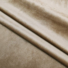 2 PCs Stainless Ring Eyelet Velvet Curtains With Velcro Belts - Sandy Beige