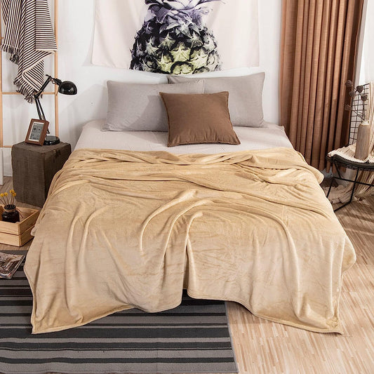 Super Soft Dyed Fleece Blanket - Khaki Brown
