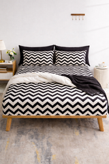 ZigZag Chevron Fitted Sheet Set - Black
