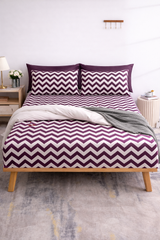 ZigZag Chevron Fitted Sheet Set - Purple