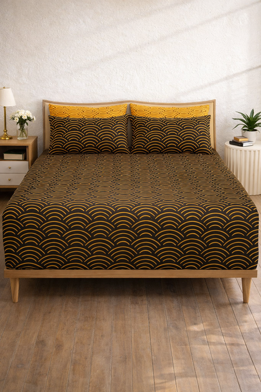 Pure Cotton Fitted Sheet Set - Orion Black