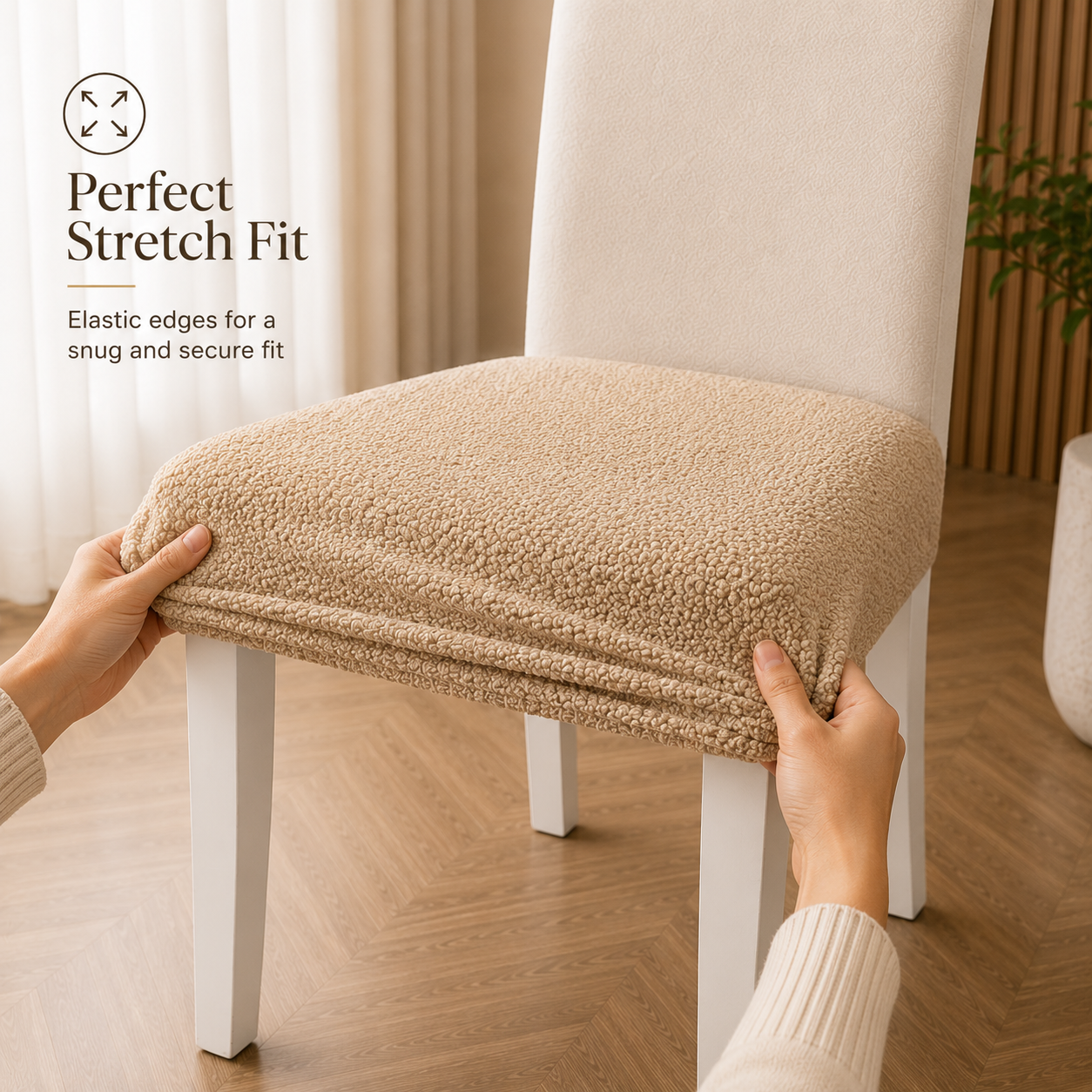 Premium Bouclé Dining Seat Covers
