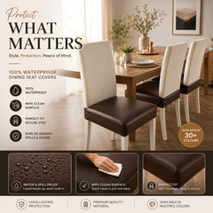 Waterproof Faux Leather Dining Seat Covers.