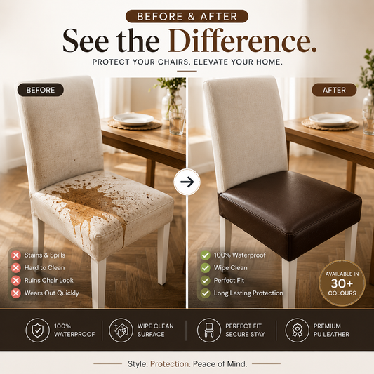 Waterproof Faux Leather Dining Seat Covers.