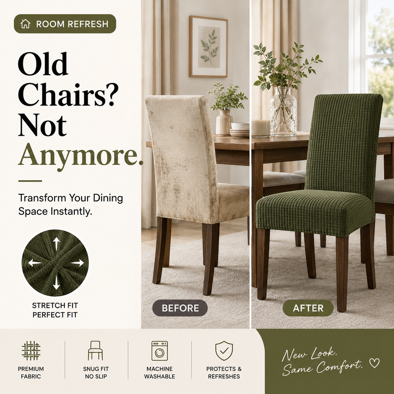 Stretchable Velvet Dining Chair Covers