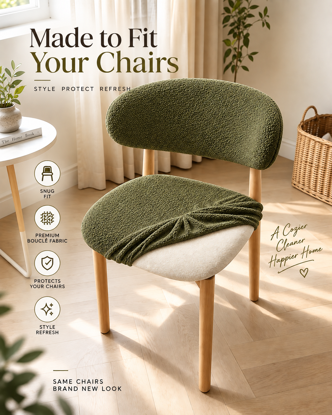 Curved Shaped Dining Chair Covers - 2 PCs