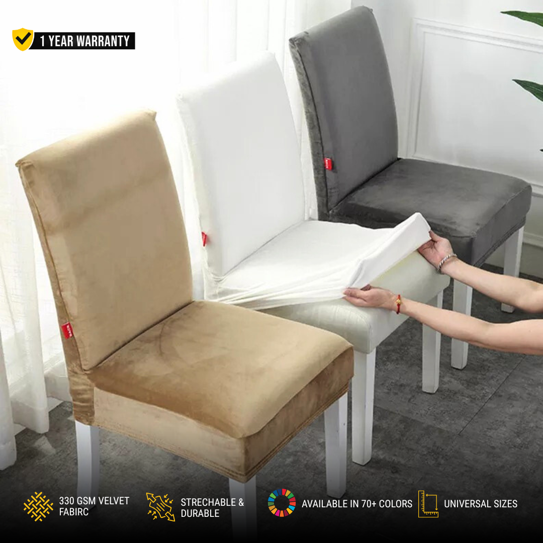 Stretchable Velvet Dining Chair Covers