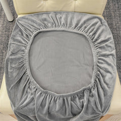 Stretchable Velvet Dining Chair Covers - Light Grey