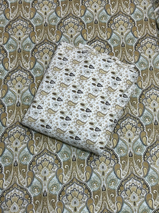 Pure Cotton Fitted Sheet Set - Paisley