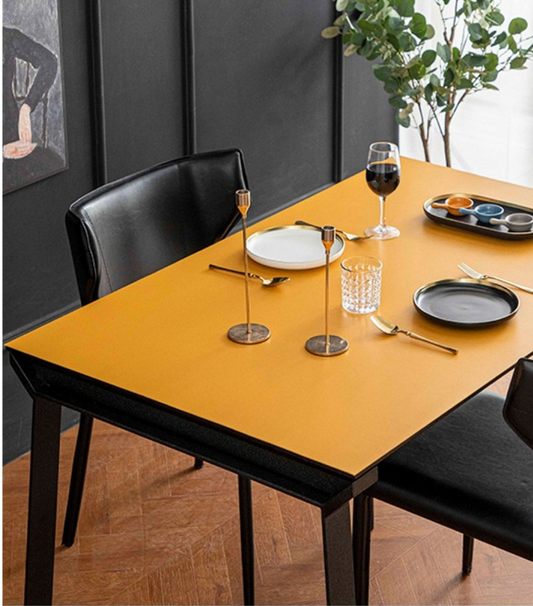AntiSlip Waterproof Synthetic Leather Table Top Sheet - Mustard