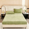 MILKY VELVET FITTED BEDSHEET WITH PILLOWS - APPLE GREEN