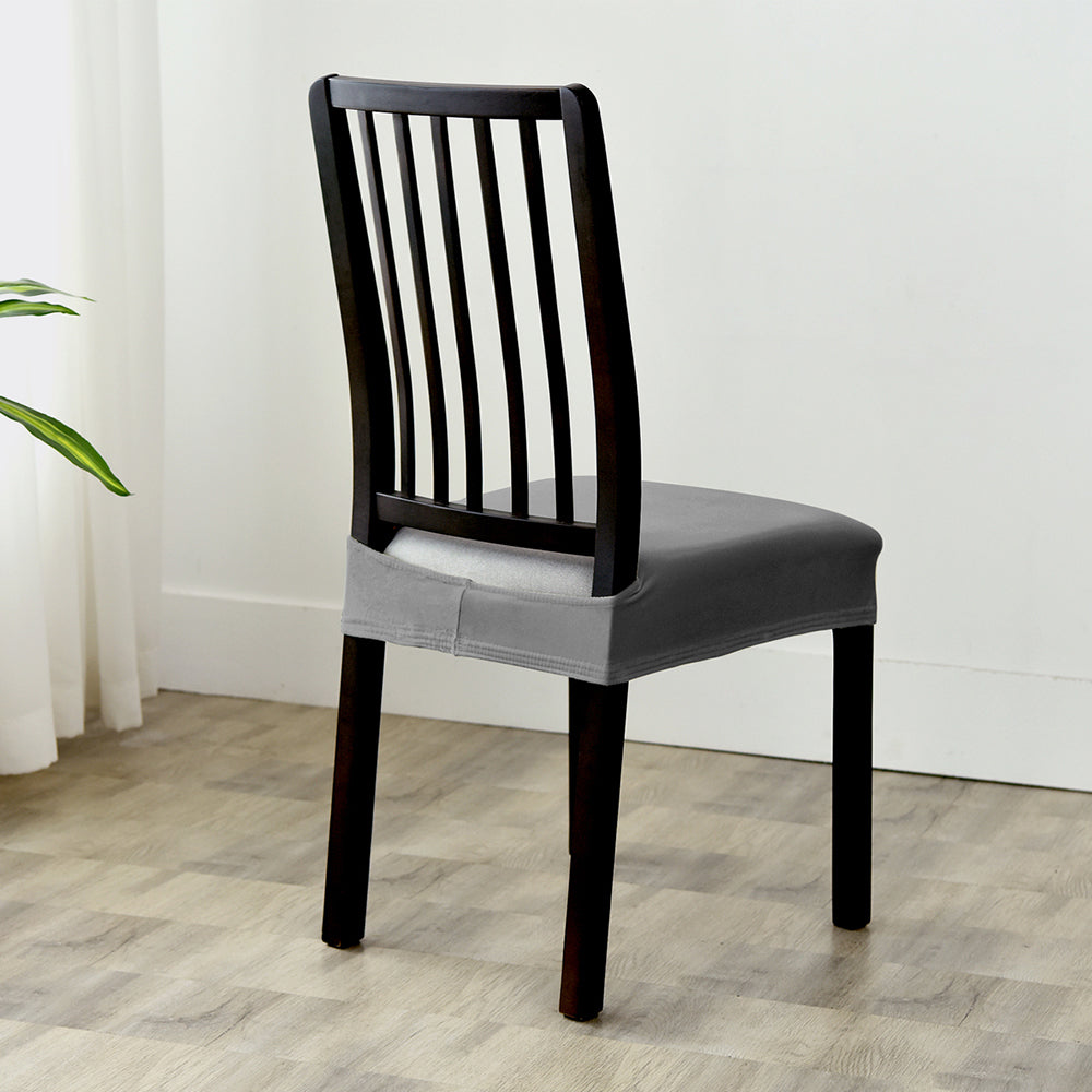 Stretchable Velvet Dining Seat Covers - Grey