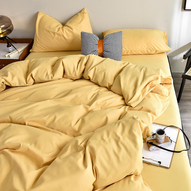 Cotton Duvet Cover Set - Yellow