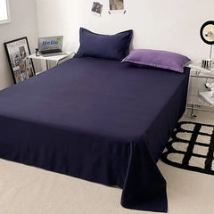 Pure Cotton Reversible Duvet Cover Set - Purple & Navy Blue